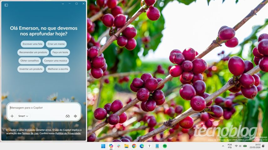 Copilot em janela picture-in-picture (imagem: Emerson Alecrim/Tecnoblog)