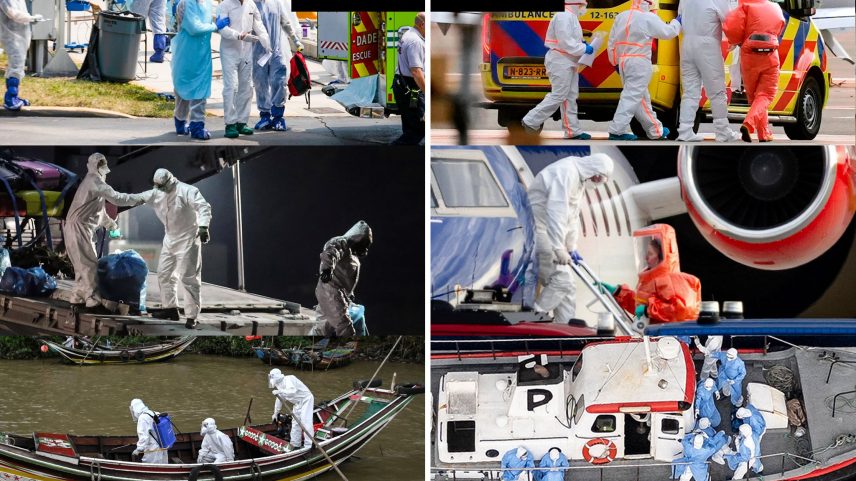 Spot the difference: pictures from the Covid-19 pandemic alongside images from the recent hantavirus outbreak