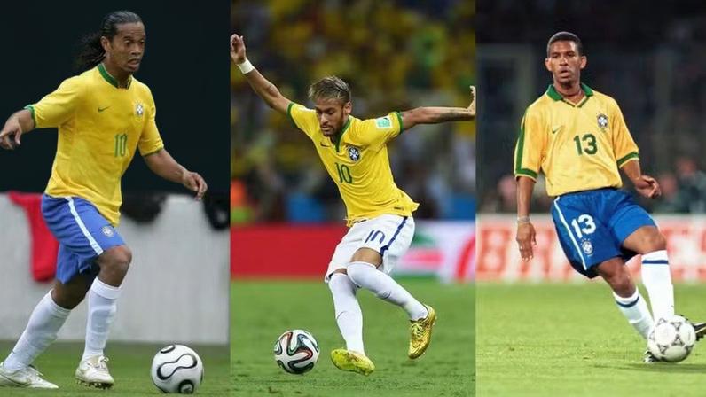 Ronaldinho Gaúcho, Neymar e Djalminha já ficaram fora da convocação para a Copa do Mundo — Foto: Getty Images