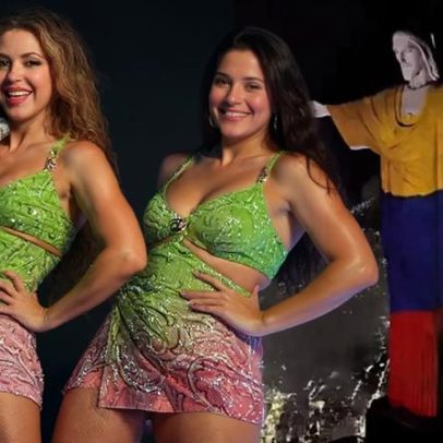 Cristo Redentor é iluminado com cores da Colômbia durante show de Shakira