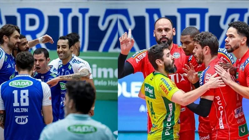 Campinas e Cruzeiro são os finalistas da Superliga Masculina 2025/26 (Fotos: Agência i7/Sada Cruzeiro e Pedro Teixeira/Vôlei Renata)