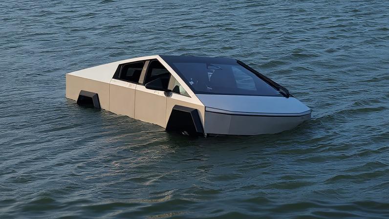 Homem é preso por dirigir Cybertruck dentro de lago para testar "Wade Mode"