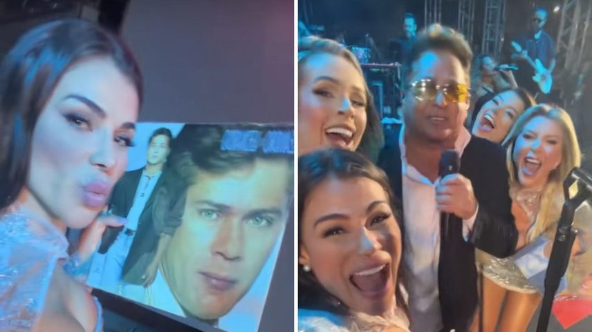 Uma das dançarinas de Leonardo gravou um momento especial no show — Foto: Reprodução/Instagram