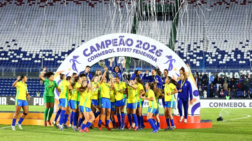 ASSUNÇÃO - 10/05/2026 - SELEÇÃO FEMININA DERROTA ARGENTINA E É CAMPEÃ DO SUL-AMERICANO SUB-17. FOTO - STAFF IMAGES / CBF