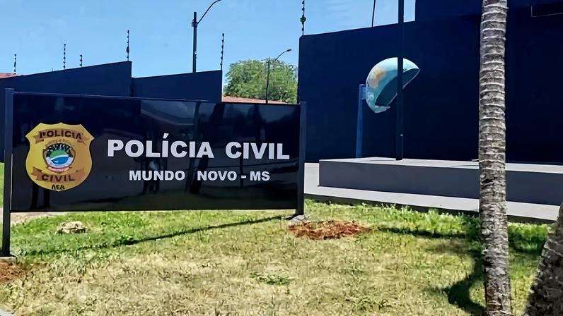 Imagem colorida da delegacia da Polícia Civil de Novo Mundo