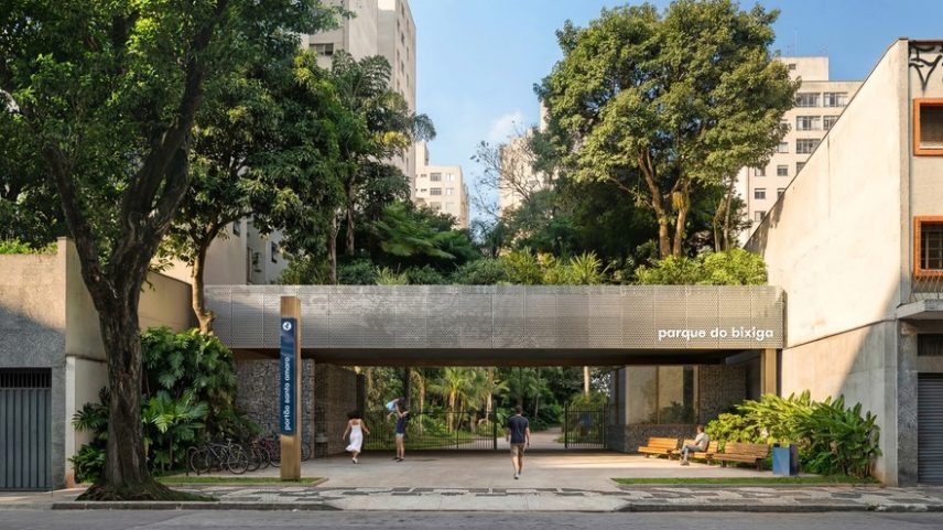 A proposta de projeto para Parque Municipal do Bixiga, do Democratic Architects, defende uma arquitetura integrada à natureza, com flora e fauna ocupando as margens do córrego e contribuindo para a reconfiguração do ecossistema