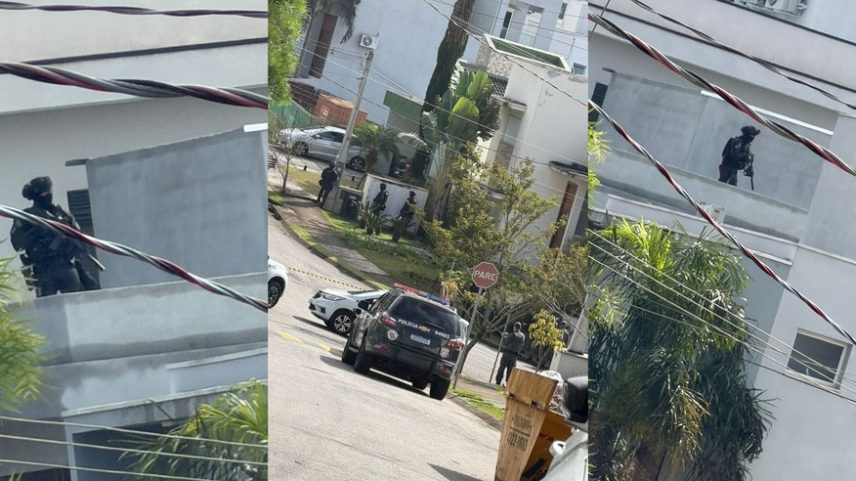 Policiais do Gate negociam a rendição do irmão do ex-prefeito — Foto: Reprodução/Redes sociais