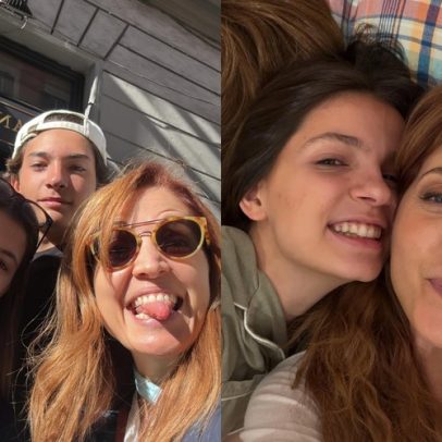 Poliana Abritta publica registros raros com seus três filhos