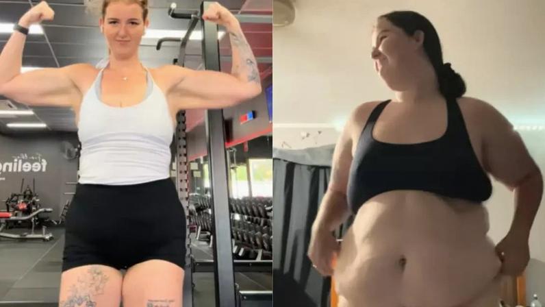 A australiana Lara Jade, de 22 anos, perdeu 65 kg em um ano e meio