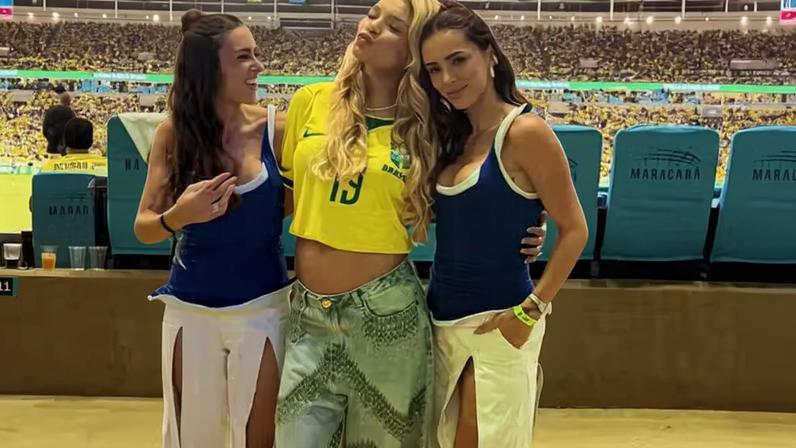 Bruna Biancardi e Gabriely juntas no Maracanã — Foto: Instagram/ Reprodução