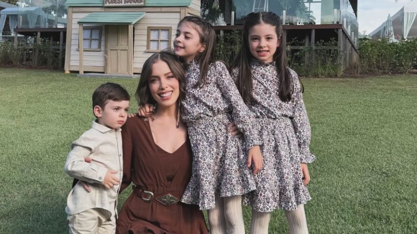 Fabiana Justus com os filhos, Luigi, Chiara e Sienna — Foto: Reprodução/ Instagram @fabianajustus