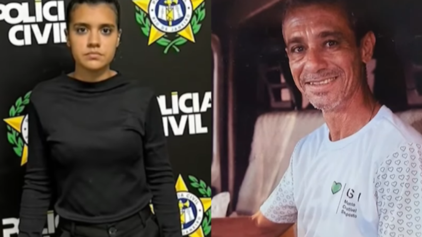 Maria Clara dos Santos Barcelos, de 22 anos, foi presa suspeita de participar do assassinato do próprio pai, Leonardo Martins Barcelos