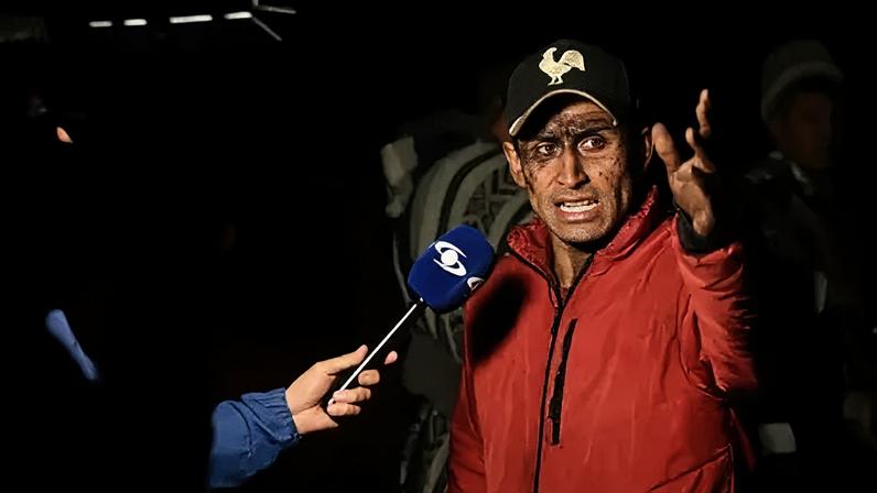 Relatives of the victims rushed to the mine in Sutatausa to try and help with the rescue efforts