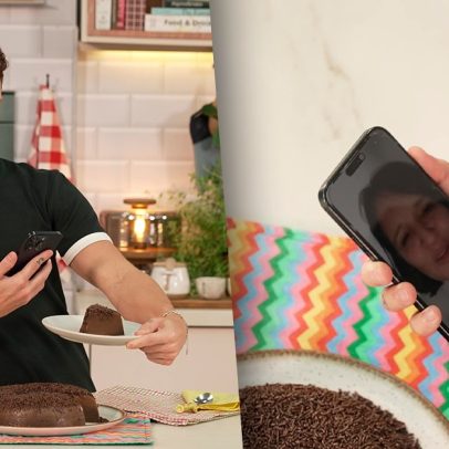 Diego Martins homenageia a mãe com pudim de brigadeirão de micro-ondas