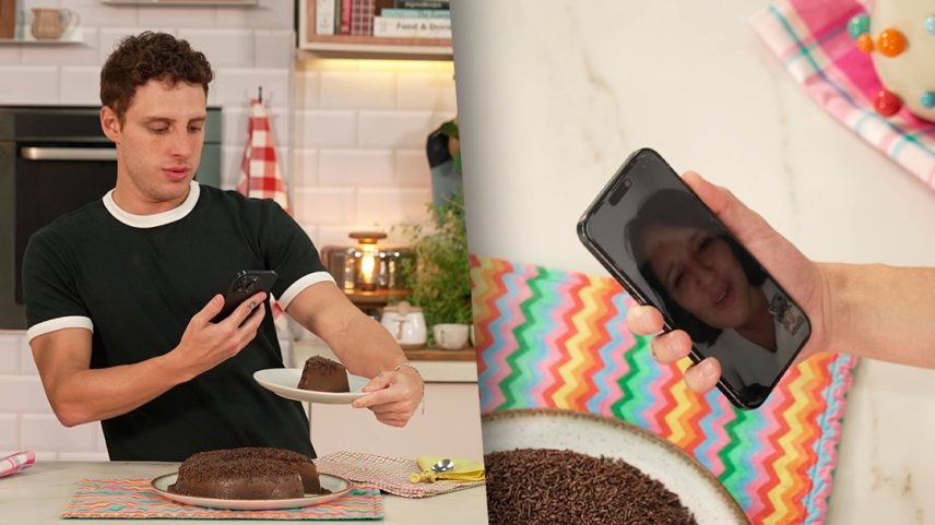 Diego Martins ensina receita de sucesso da mãe: pudim de brigadeirão de micro-ondas — Foto: Receitas