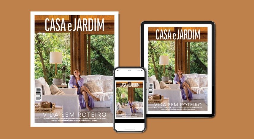 A edição de maio de 2026 (nº 845) da revista Casa e Jardim traz a casa de veraneio de Heloísa Périssé — Foto: Casa e Jardim/Editora Globo