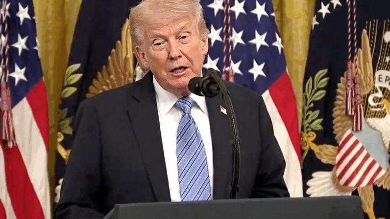 O presidente republicano recebeu jornalistas na Cúpula de Pequenas Empresas da Casa Branca nesta 2ª feira (4.mai.2026)