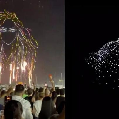 Show de drones marca abertura do show de Shakira no Rio