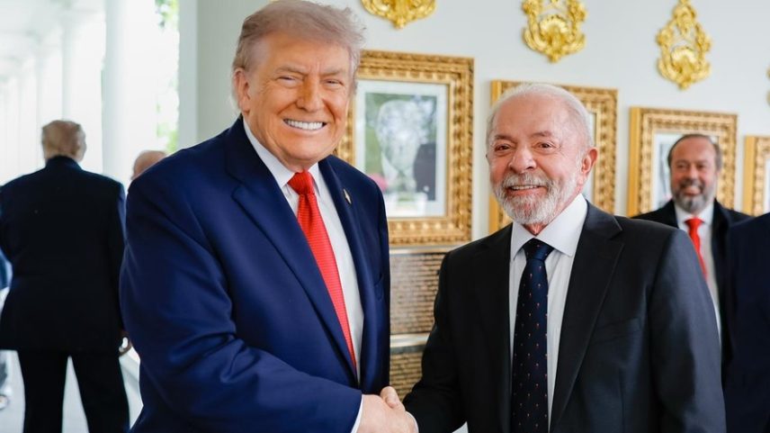 Presidente Luiz Inácio Lula da Silva é recebido pelo mandatário americano, Donald Trump, na Casa Branca, em Washington (EUA)