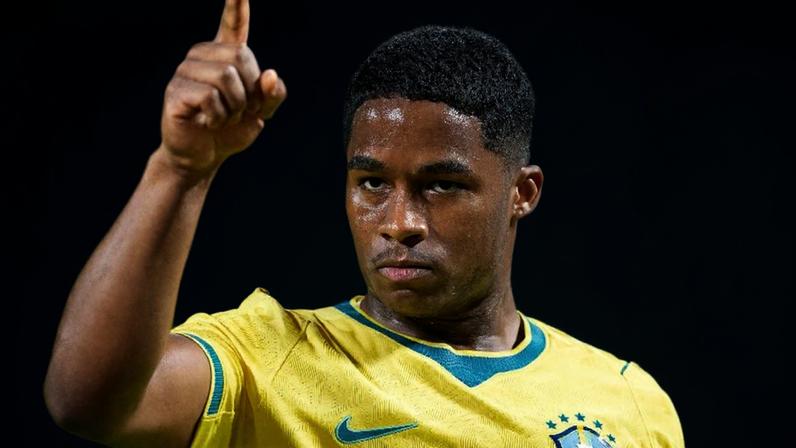 Endrick, durante amistoso do Brasil contra a Croácia