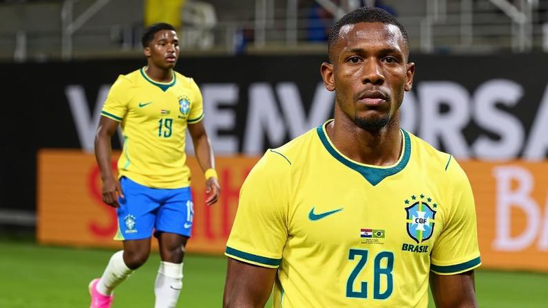Endrick e Rayan pela seleção brasileira (Julio Aguilar/Getty Images)