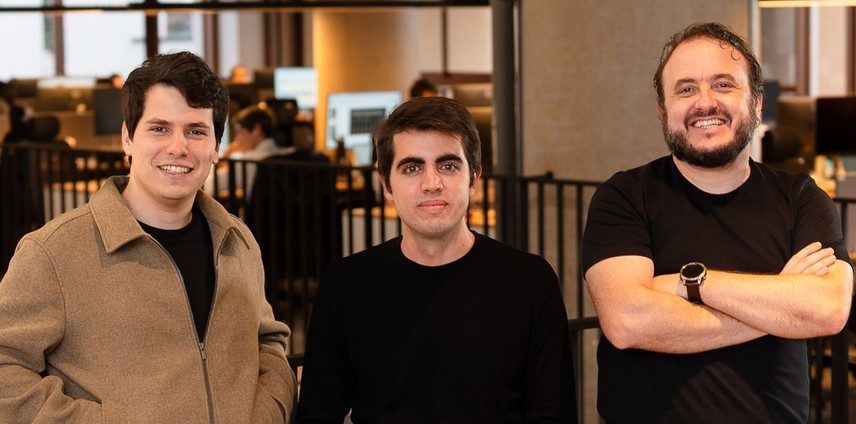 Henrique Vaz, Mateus Costa-Ribeiro e Michael Mac-Vicar, fundadores da Enter, mais novo unicórnio brasileiro — Foto: Divulgação