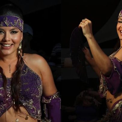 Fernanda Bande faz aula de dança do ventre antes de show de Shakira