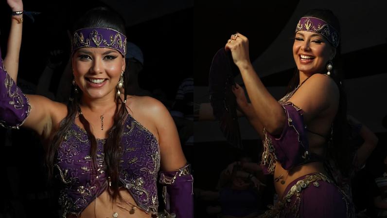 Fernanda Bande faz aula de dança do ventre para o show de Shakira