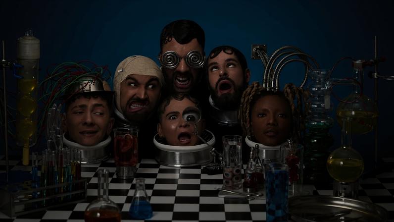 Foto de capa de 'Delírio Coletivo', novo trabalho da banda Lamparina