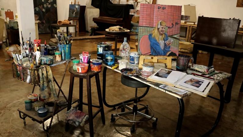 Um dos ateliês pesquisados por Fabrícia Batista é o do artista Marco Paulo Rolla
