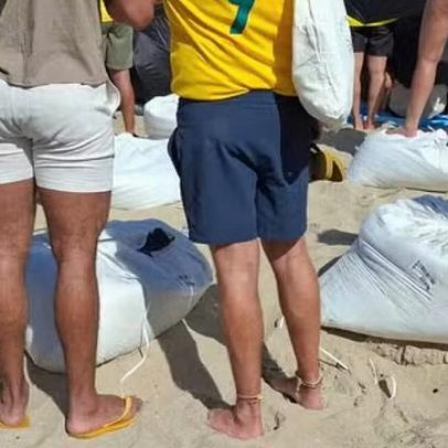Shakira em Copacabana: ambulantes vendem sacos de areia como camarotes