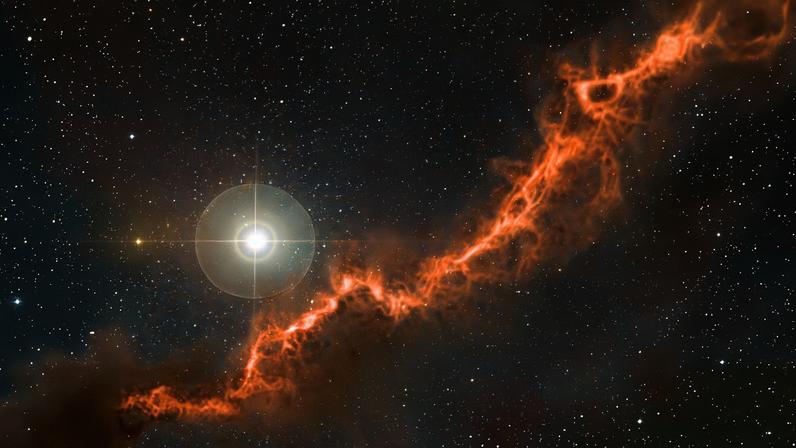 A nuvem molecular de Taurus é uma região de formação estelar relativamente próxima, a 450 anos-luz de distância da Terra, e tem sido palco de muitas descobertas de astromoléculas. — Foto: European Southern Observatory