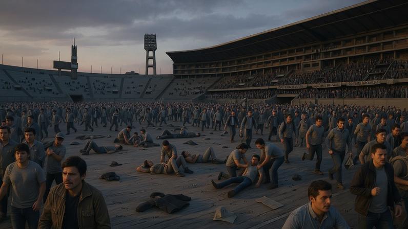 Mais de 300 pessoas morreram durante uma invasão ao gramado do Estádio Nacional de Lima, em 1964. (Foto: Imagem criada utilizando Flow/Gazeta do Povo)