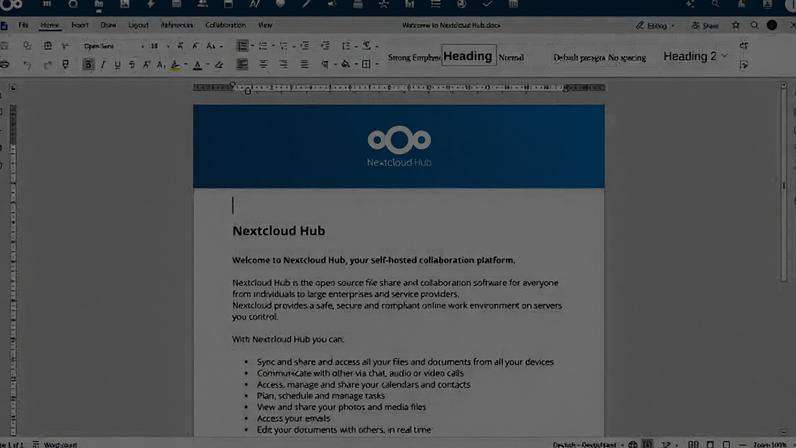 The Euro-Office text editor in action.