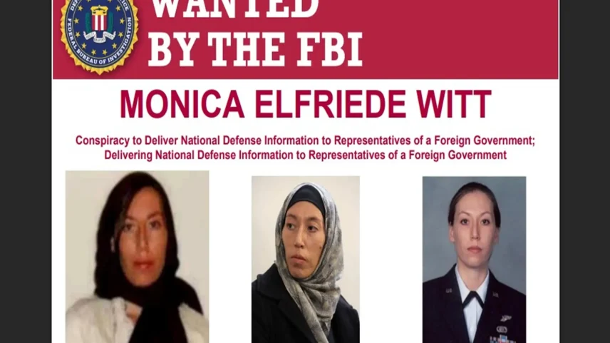 Cartaz de procurada da ex-militar dos EUA que virou uma espiã iraniana. (Foto: Reprodução/FBI)