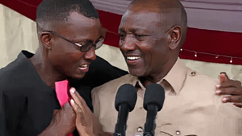 A man managed to briefly embrace President William Ruto