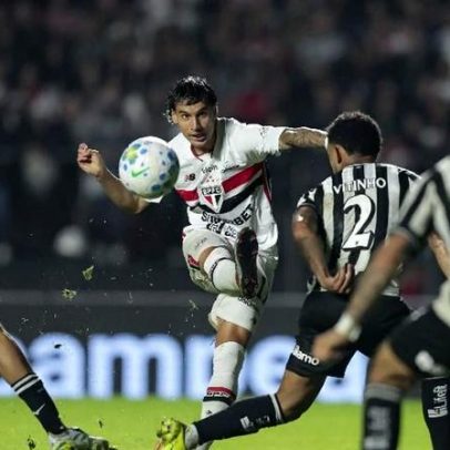 São Paulo faz golaço, mas cede empate ao Botafogo nos minutos finais