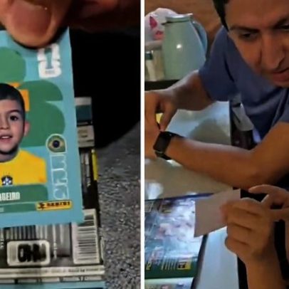 Tios criam figurinha da Copa com rosto do sobrinho e reação viraliza