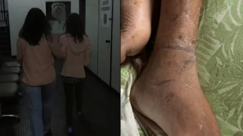 imagem colorida mae presa filho acorrentado goias