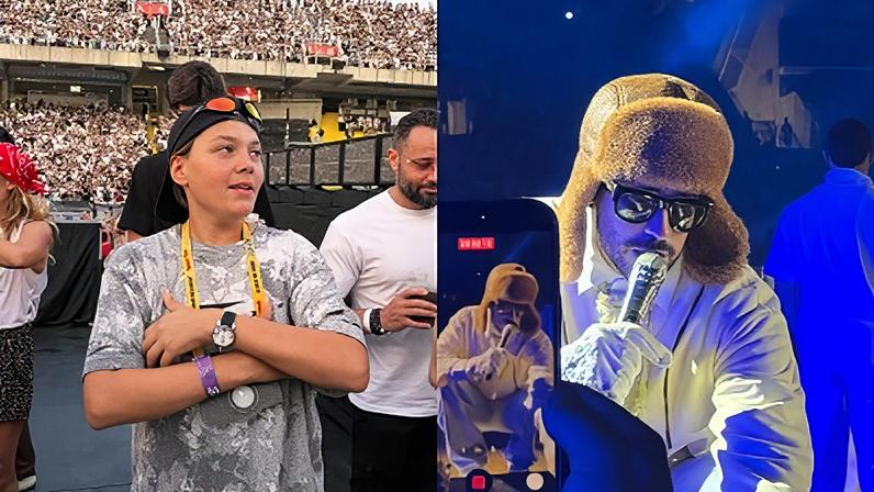 Primogênito de Neymar, Davi Lucca, curte show de Bad Bunny em Barcelona, na Espanha