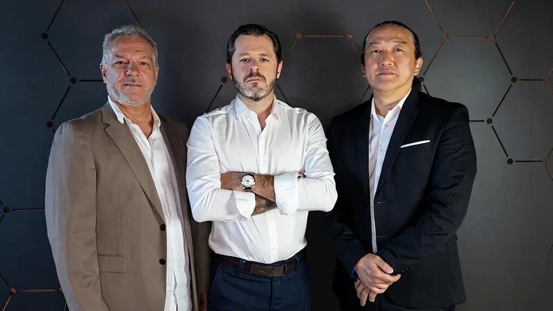 Marcos Bonfá, Leo Monte e Yoshimiti Matsusaki, da Finnet: pela plataforma já passaram R$ 31 bilhões em crédito (Divulgação/Divulgação)
