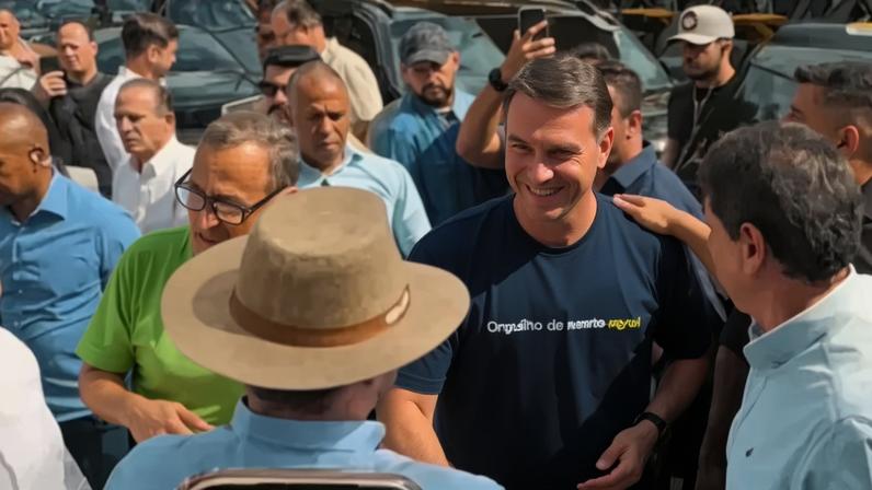 Flávio Bolsonaro participa do AgriShow. Foto: reprodução/ Instagram
