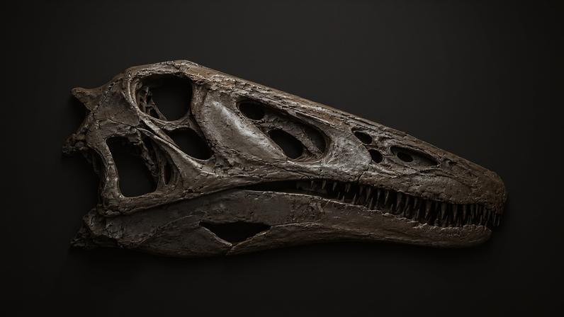 Imagem reconstruída por IA do fóssil do Irritator challengeri . (Foto: Imagem criada utilizando Open AI/Gazeta do Povo)