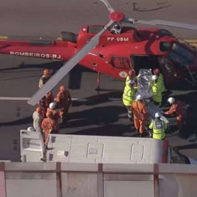 Helicóptero faz pouso de emergência para resgatar vítima grave na Linha Amarela