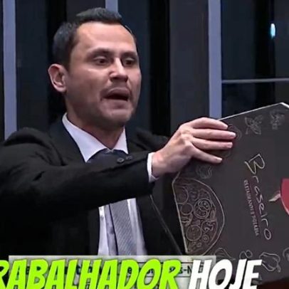 Cleitinho exibe pizza no Senado e critica lentidão do avanço da 6×1