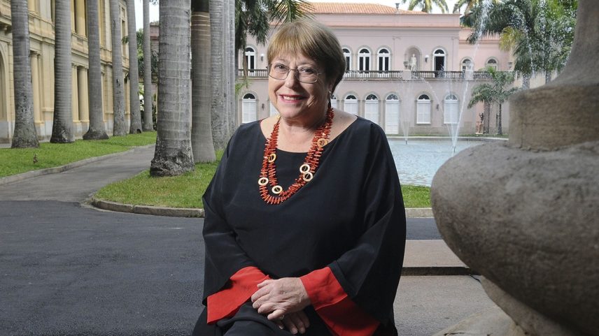 Michelle Bachelet durante evento em Santiago, no Chile