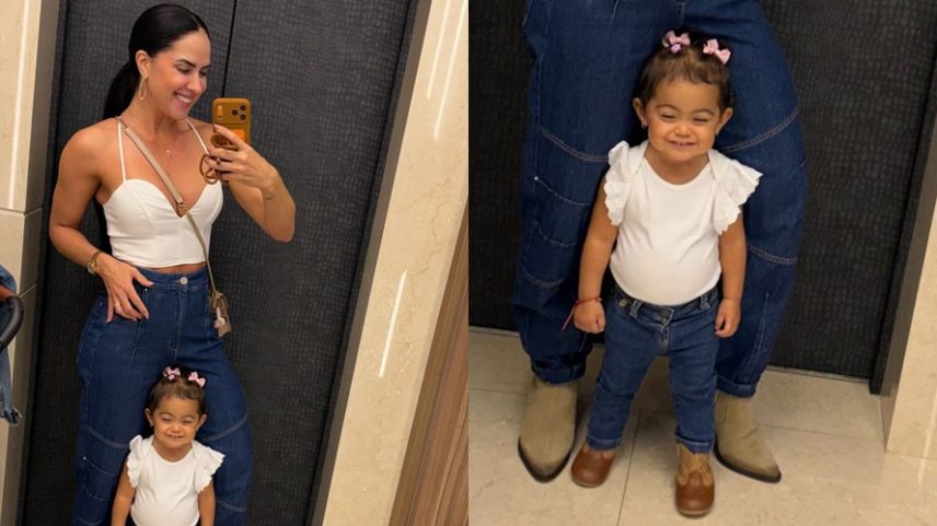 Graciele Lacerda combina look com a filha para passeio — Foto: reprodução/instagram