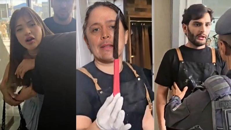 Laís Gabriela Barbosa Da Cunha é presa por agredir cabeleireiro com faca por não gostar de corte de cabelo na Barra Funda, em São Paulo. — Foto: Reprodução/Redes Sociais