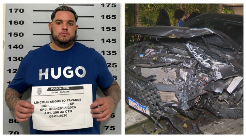 Lincoln Augusto Tavares, de 31 anos, foi preso por bater em quatro carros no Tatuapé, Zona Leste de São Paulo.