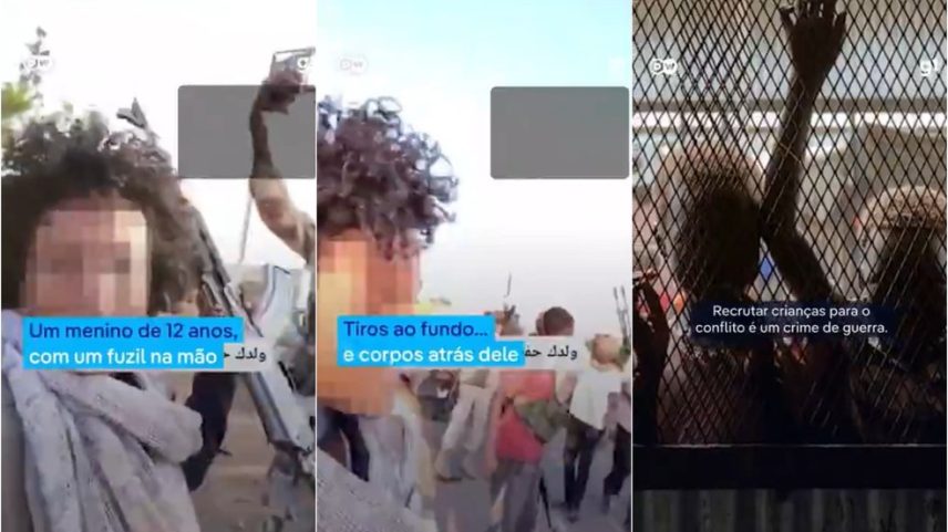 Crianças-soldado do Sudão viralizam no TikTok; recrutar menores para conflito é crime de guerra — Foto: DW